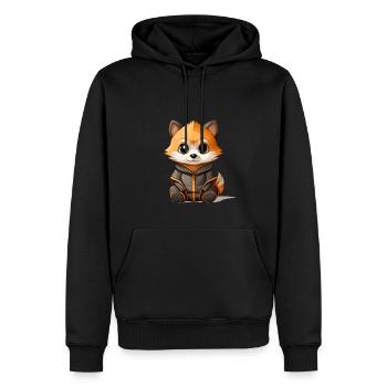 Waschbär - Kawaii Style - Männer Premium Bio Hoodie - Schwarz - Vorne - Nico (187cm)