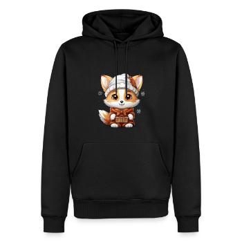 Design de Noël Renard - Style Kawaii - Sweat à capuche Premium bio Homme - noir - Devant - Nico (187cm)