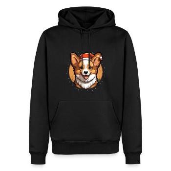 Design de Noël de chien - Style Kawaii - Sweat à capuche Premium bio Homme - noir - Devant - Nico (187cm)