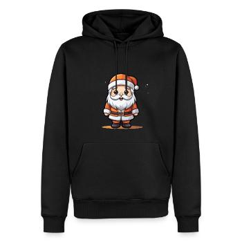 Weihnachtsmann Design - Kawaii Style - Männer Premium Bio Hoodie - Schwarz - Vorne - Nico (187cm)