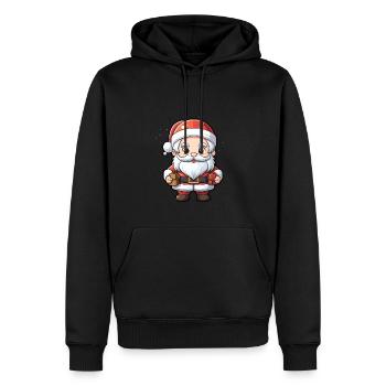 Weihnachtsmann Design - Kawaii Style - Männer Premium Bio Hoodie - Schwarz - Vorne - Nico (187cm)