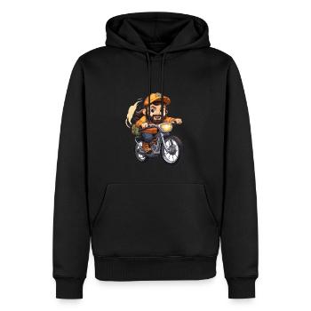 Fahrradfahrer Design - Kawaii Style - Männer Premium Bio Hoodie - Schwarz - Vorne - Nico (187cm)