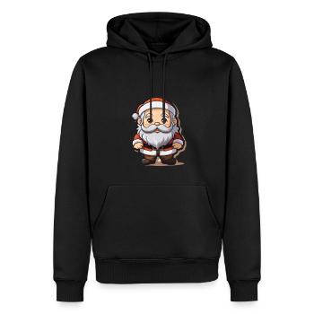 Weihnachtsmann Design - Kawaii Style - Männer Premium Bio Hoodie - Schwarz - Vorne - Nico (187cm)