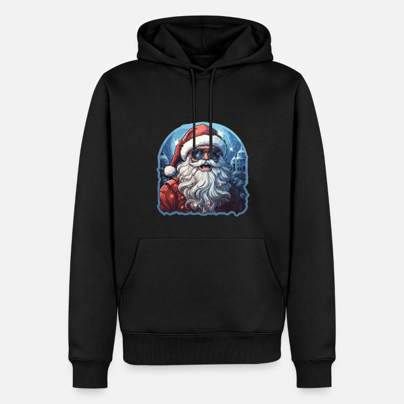 Weihnachtsmann - Illustration - Männer Premium Bio Hoodie - Schwarz