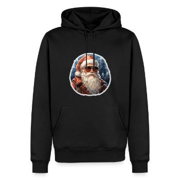 Père Noël - illustration - Sweat à capuche Premium bio Homme - noir - Devant - Nico (187cm)