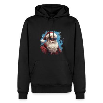Père Noël - illustration - Sweat à capuche Premium bio Homme - noir - Devant - Nico (187cm)