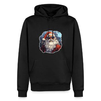 Père Noël - illustration - Sweat à capuche Premium bio Homme - noir - Devant - Nico (187cm)