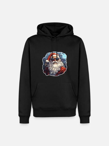 Weihnachtsmann - Illustration - Männer Premium Bio Hoodie - Schwarz