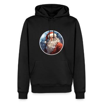 Père Noël - illustration - Sweat à capuche Premium bio Homme - noir - Devant - Nico (187cm)