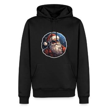 Père Noël - illustration - Sweat à capuche Premium bio Homme - noir - Devant - Nico (187cm)