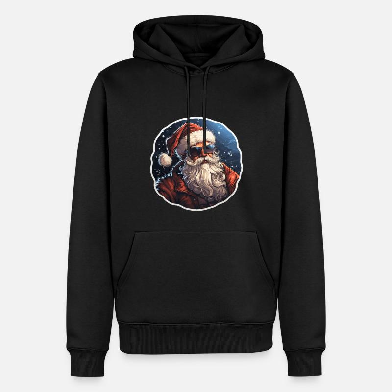 Weihnachtsmann - Illustration - Männer Premium Bio Hoodie - Schwarz