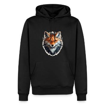 Fuchs - Illustration - Männer Premium Bio Hoodie - Schwarz - Vorne - Nico (187cm)