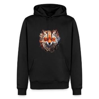 Fuchs - Illustration - Männer Premium Bio Hoodie - Schwarz - Vorne - Nico (187cm)