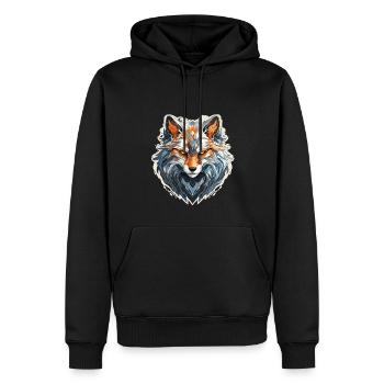 Fuchs - Illustration - Männer Premium Bio Hoodie - Schwarz - Vorne - Nico (187cm)
