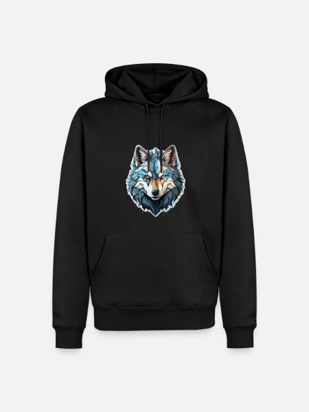 Wolf - Illustration - Men’s Premium Organic Hoodie - black