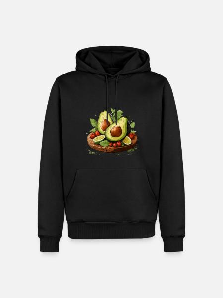 Avocado - Illustration - Männer Premium Bio Hoodie - Schwarz