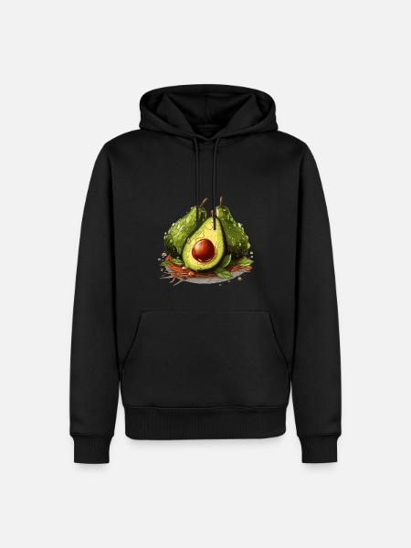 Avocado - Illustration - Men’s Premium Organic Hoodie - black