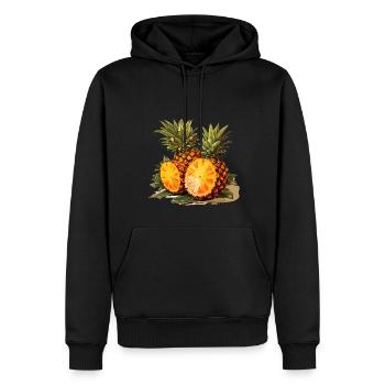 Ananas - Illustration - Männer Premium Bio Hoodie - Schwarz - Vorne - Nico (187cm)