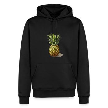 Ananas - Illustration - Männer Premium Bio Hoodie - Schwarz - Vorne - Nico (187cm)
