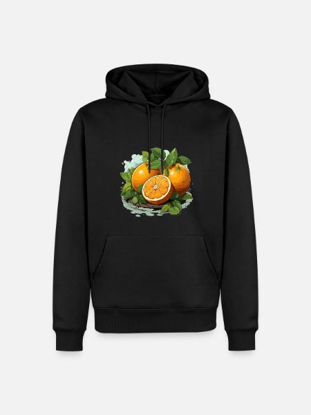 Orange - Illustration - Men’s Premium Organic Hoodie - black