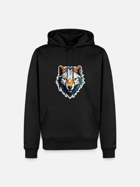 Wolf - Illustration - Men’s Premium Organic Hoodie - black