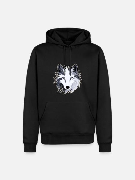 Wolf - Illustration - Men’s Premium Organic Hoodie - black