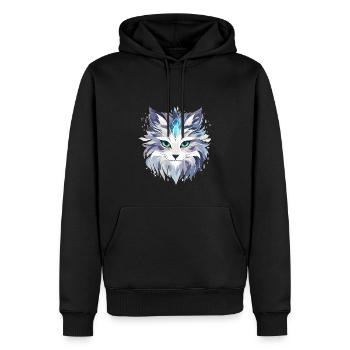 Chat - illustration - Sweat à capuche Premium bio Homme - noir - Devant - Nico (187cm)