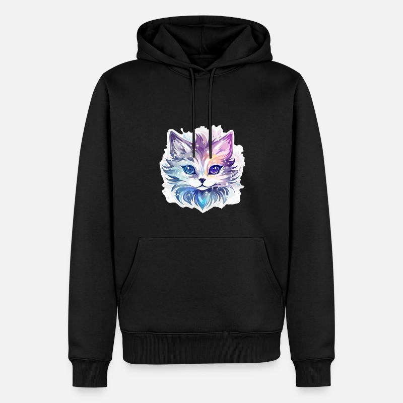 Chat - illustration - Sweat à capuche Premium bio Homme - noir