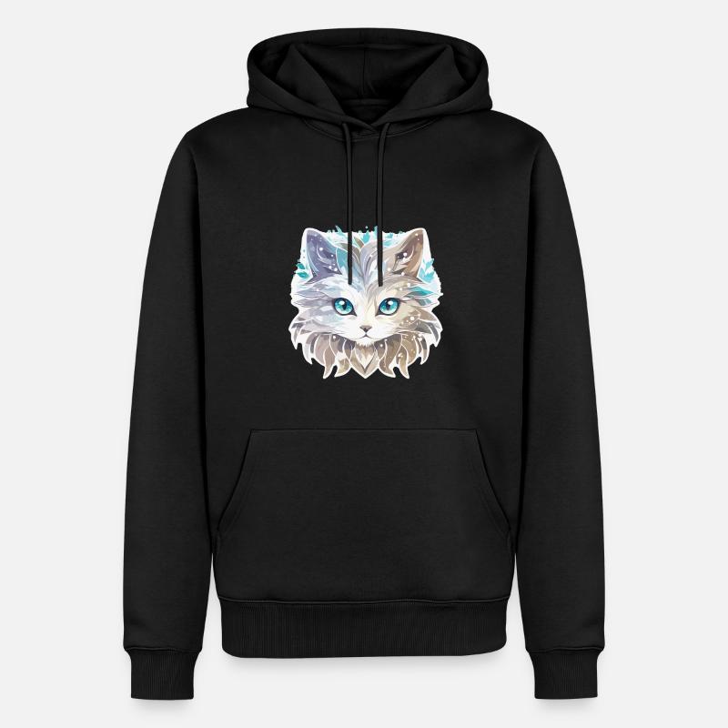 Chat - illustration - Sweat à capuche Premium bio Homme - noir