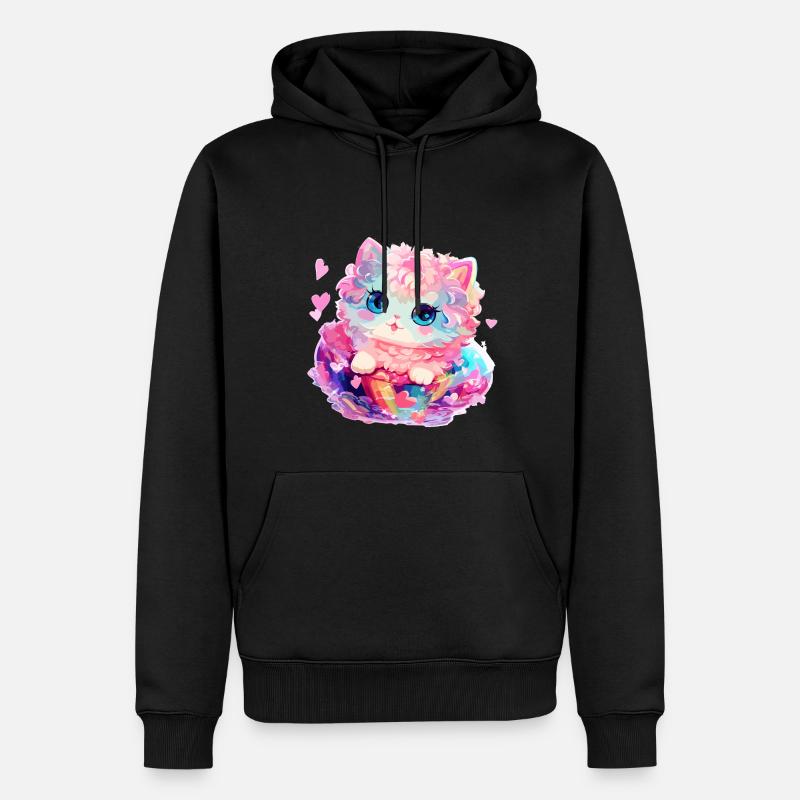 Chat - illustration - Sweat à capuche Premium bio Homme - noir