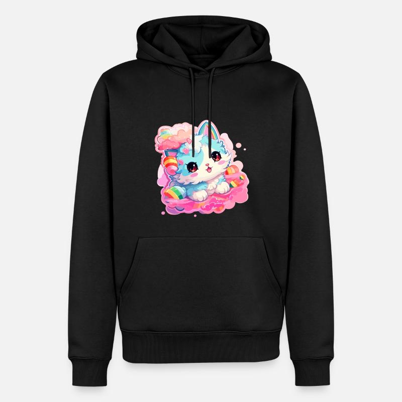 Chat - illustration - Sweat à capuche Premium bio Homme - noir