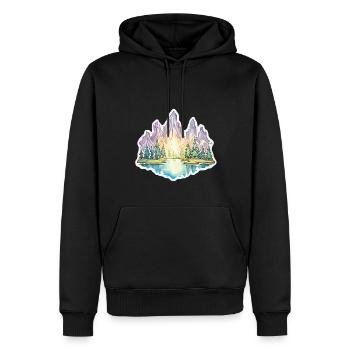 Landschaft - Illustration - Männer Premium Bio Hoodie - Schwarz - Vorne - Nico (187cm)