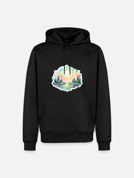 Landscape - Illustration - Men’s Premium Organic Hoodie - black
