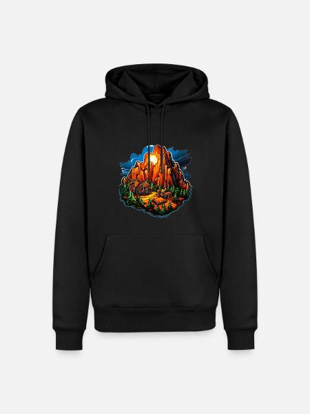 Landscape - Illustration - Men’s Premium Organic Hoodie - black