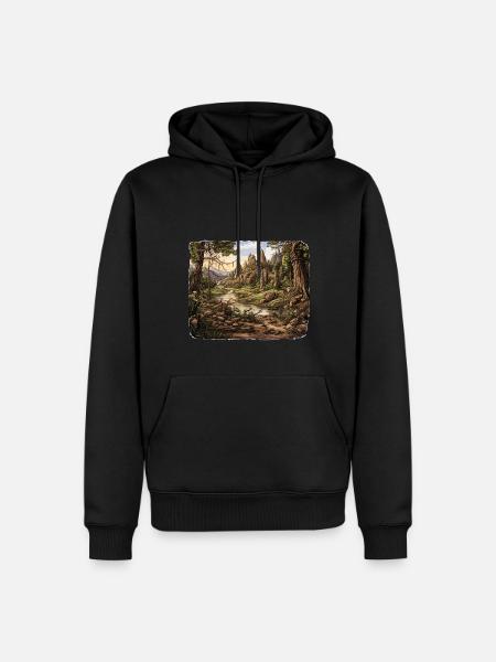 Landscape - Illustration - Men’s Premium Organic Hoodie - black