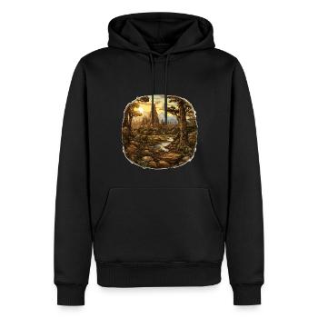 Landschaft - Illustration - Männer Premium Bio Hoodie - Schwarz - Vorne - Nico (187cm)