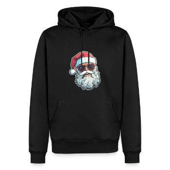 Père Noël - illustration - Sweat à capuche Premium bio Homme - noir - Devant - Nico (187cm)