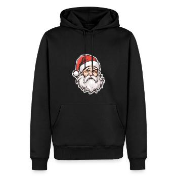 Père Noël - illustration - Sweat à capuche Premium bio Homme - noir - Devant - Nico (187cm)