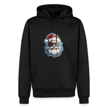Père Noël - illustration - Sweat à capuche Premium bio Homme - noir - Devant - Nico (187cm)