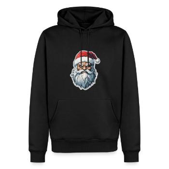 Weihnachtsmann - Illustration - Männer Premium Bio Hoodie - Schwarz - Vorne - Nico (187cm)