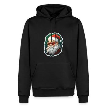 Weihnachtsmann - Illustration - Männer Premium Bio Hoodie - Schwarz - Vorne - Nico (187cm)