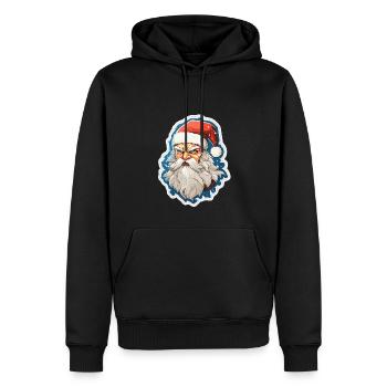 Père Noël - illustration - Sweat à capuche Premium bio Homme - noir - Devant - Nico (187cm)