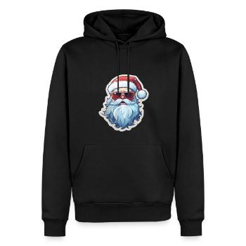 Père Noël - illustration - Sweat à capuche Premium bio Homme - noir - Devant - Nico (187cm)