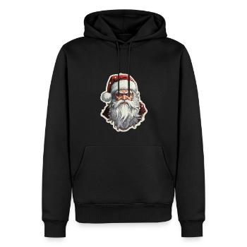 Père Noël - illustration - Sweat à capuche Premium bio Homme - noir - Devant - Nico (187cm)