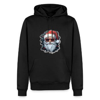 Père Noël - illustration - Sweat à capuche Premium bio Homme - noir - Devant - Nico (187cm)