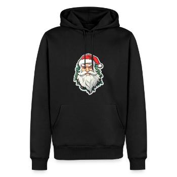 Père Noël - illustration - Sweat à capuche Premium bio Homme - noir - Devant - Nico (187cm)
