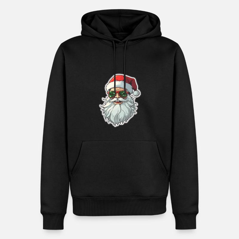 Weihnachtsmann - Illustration - Männer Premium Bio Hoodie - Schwarz