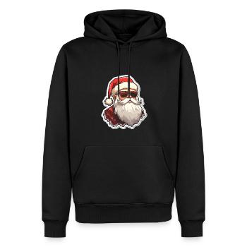 Père Noël - illustration - Sweat à capuche Premium bio Homme - noir - Devant - Nico (187cm)