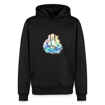 Segelboot - Illustration - Männer Premium Bio Hoodie - Schwarz - Vorne - Nico (187cm)