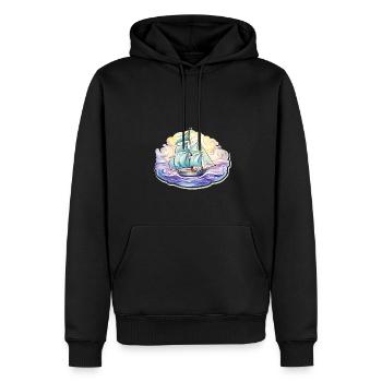 Segelboot - Illustration - Männer Premium Bio Hoodie - Schwarz - Vorne - Nico (187cm)